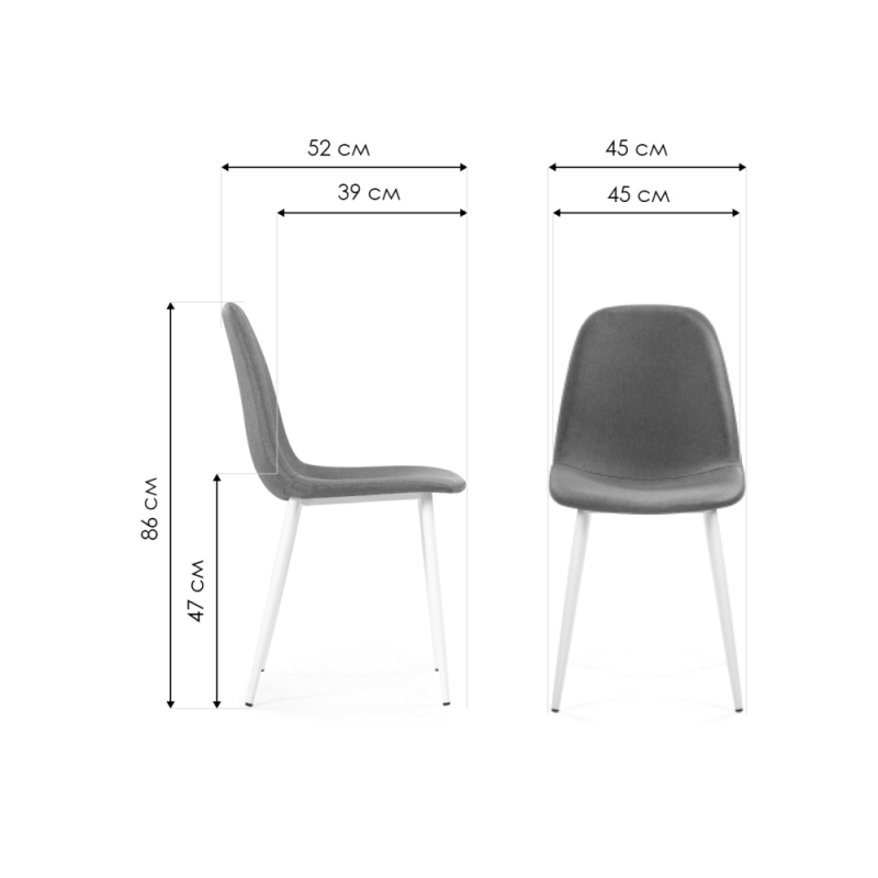 Стул на металлокаркасе Lilu white / black