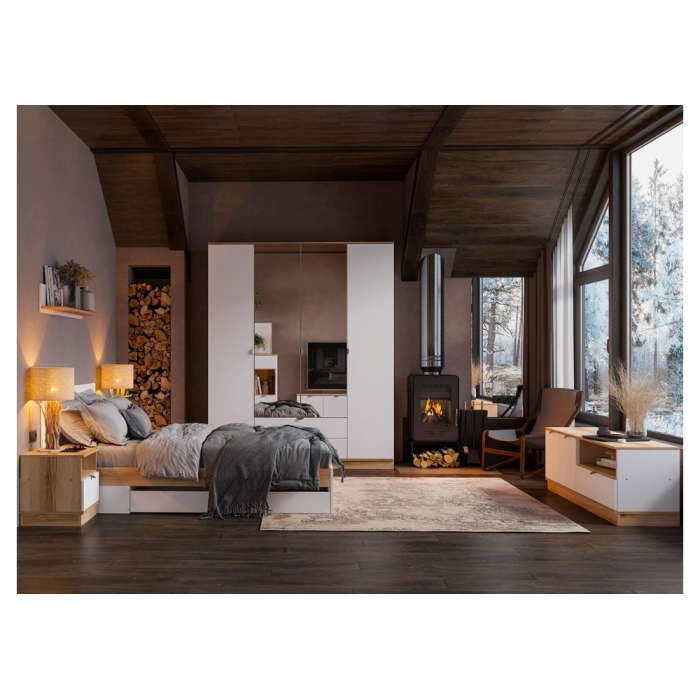 Шкаф Джидда 1800 белый / дуб делано