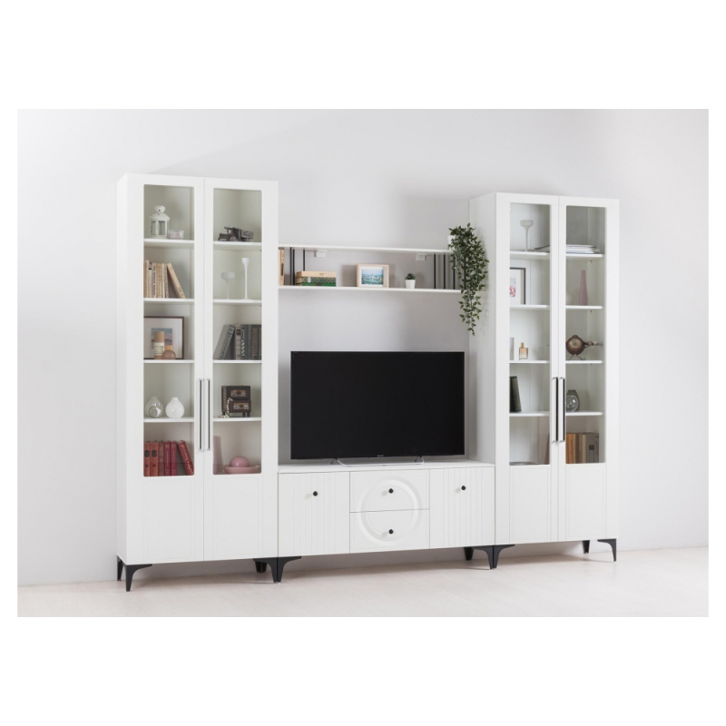 Витрина двухдверная Вестра белый шагрень