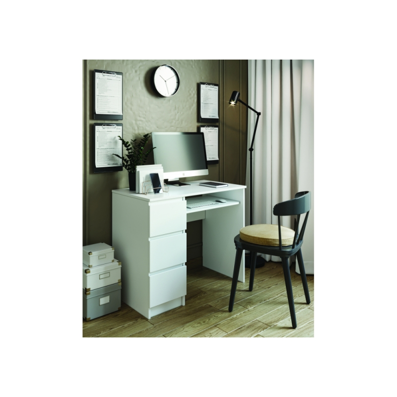 Письменный стол Мадера СМП 900 левый лдсп белый эггер