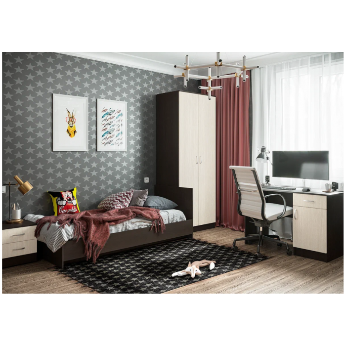 Односпальная кровать Адайн 80х200 венге / венге