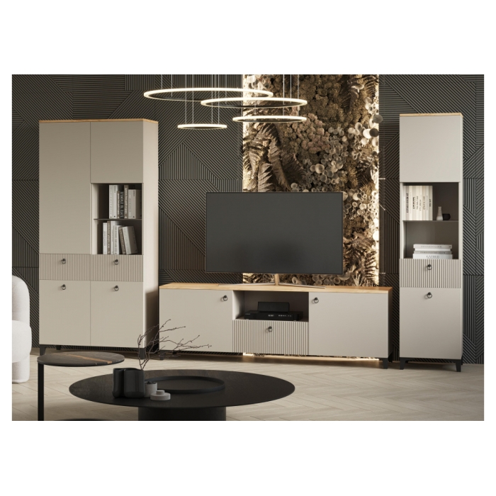 Витрина Ника 800 бежевый мат-05 / кашемир / дуб делано