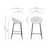 Полубарный стул Zeta white / black