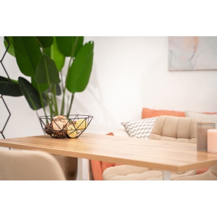 Стол Лота Лофт 120х74х75 25 мм дуб вотан / матовый белый