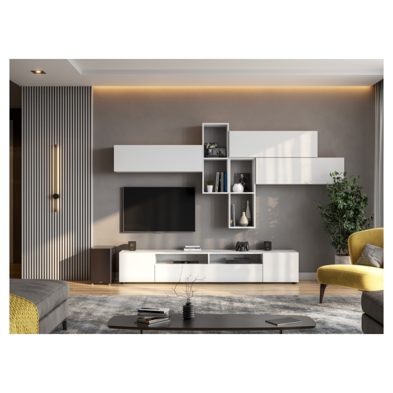 ТВ-Тумба Валенсия белый текстурный