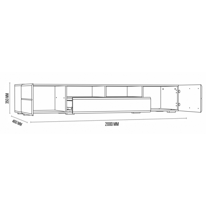 ТВ-тумба Иоги 2.0 венге / белый глянец