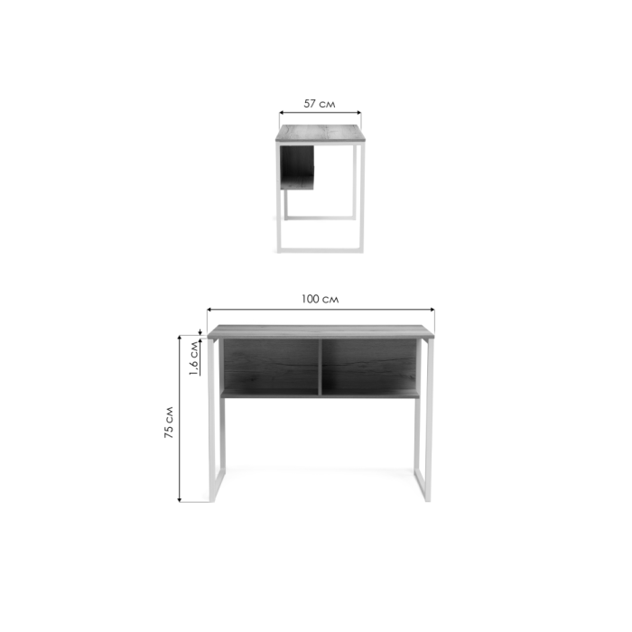 Письменный стол Клер Лофт 100х57х75 черный матовый / дуб делано темный