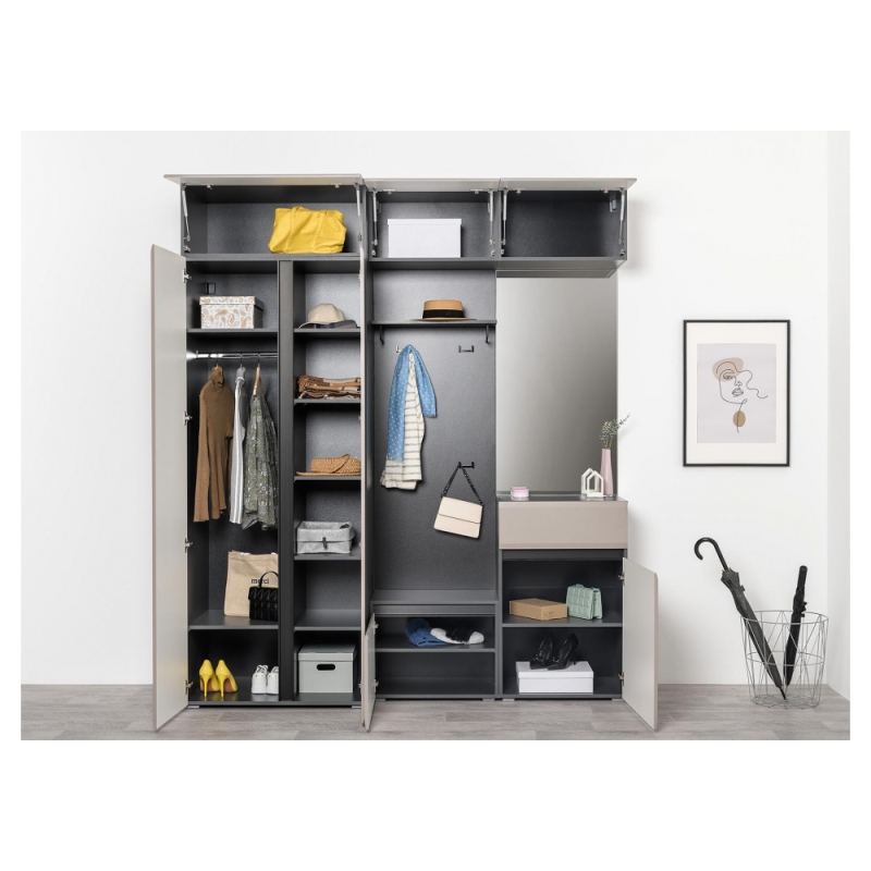 Шкаф навесной Сейдиль 16.314.05 антрацит / веллюто капучино