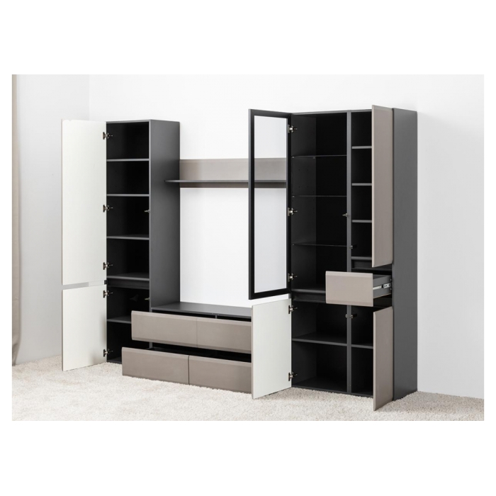 Шкаф Сейдиль 13.202 антрацит / антрацит / веллюто капучино