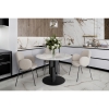 Стеклянный стол Калипсо 110х75 белый мрамор / черный