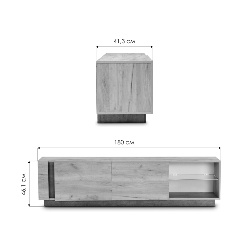ТВ-тумба Арчи 10.86 дуб золотой craft / камень темный U3705
