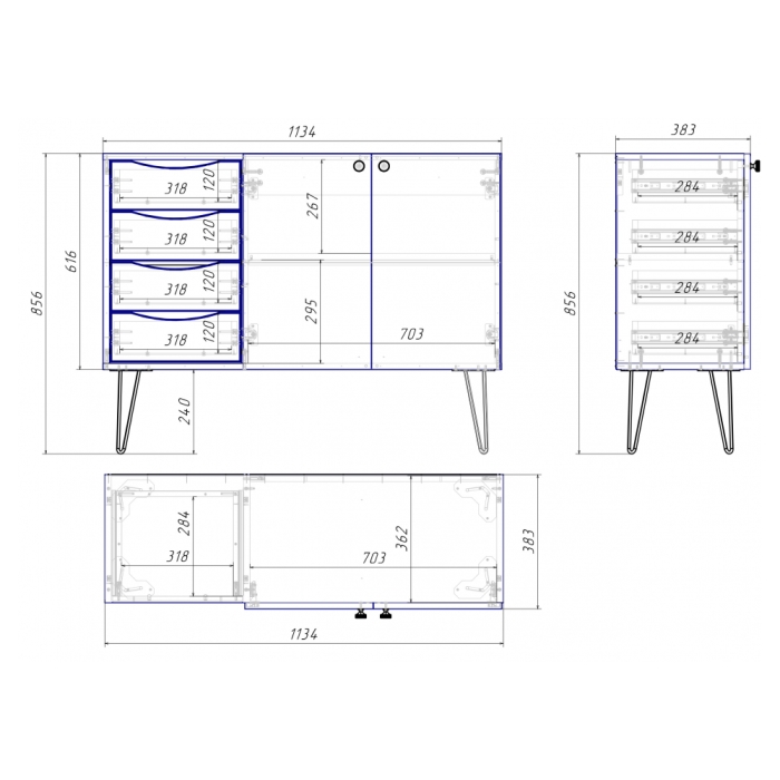 Тумба Брюс 16.233 сантьяго / черный