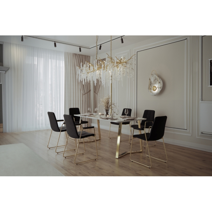 Стул на металлокаркасе Lana black / gold