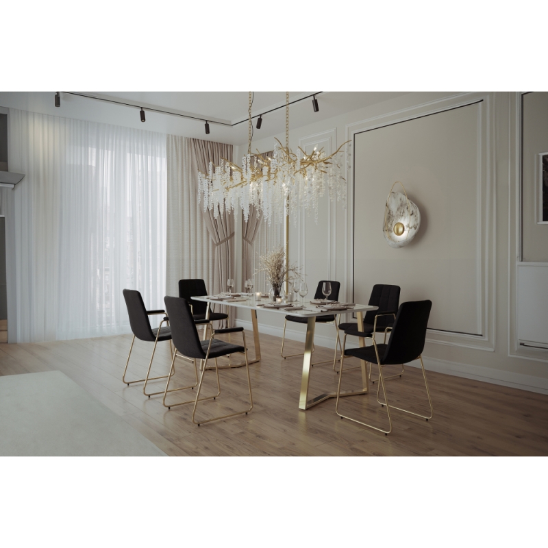 Стул на металлокаркасе Lana black / gold