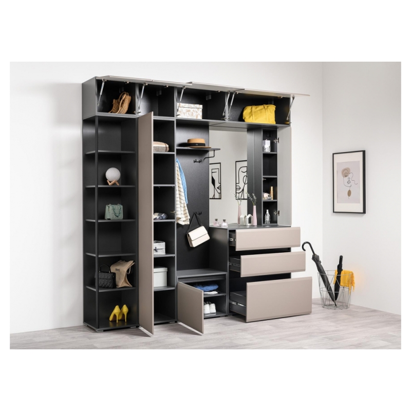 Шкаф  Сейдиль 16.367.01 антрацит / веллюто капучино