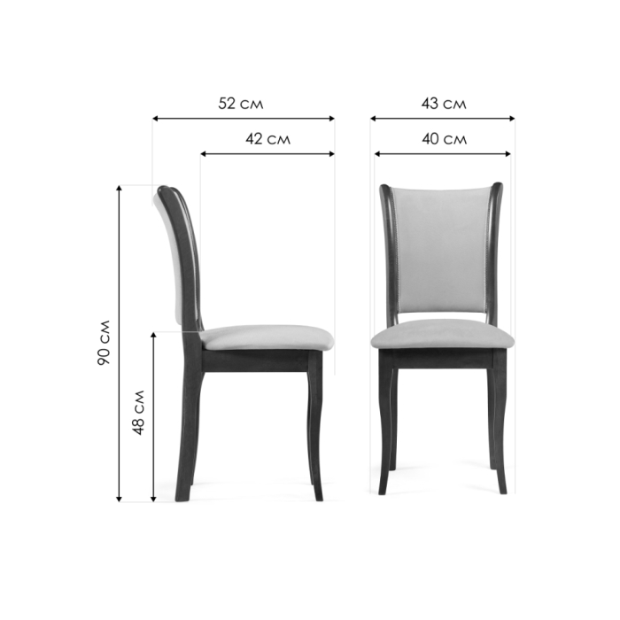 Стул деревянный Санати сливочный раф / темный орех