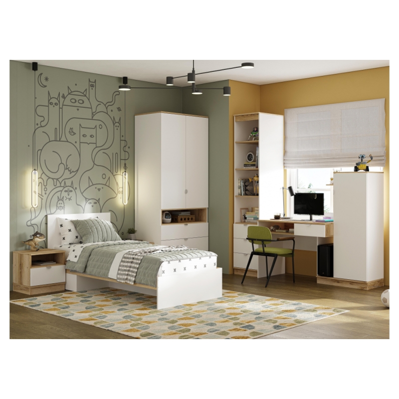 Стеллаж Джидда ПО 3Я белый / дуб делано