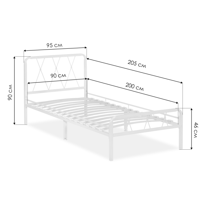 Односпальная кровать Иоханна 18 90х200 белая