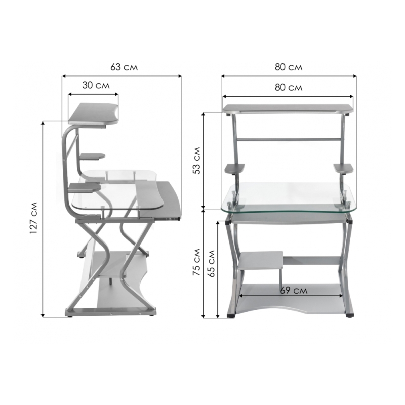 Компьютерный стол Roni 80х63х127 black