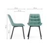 Стул на металлокаркасе Челси бирюзовый / черный