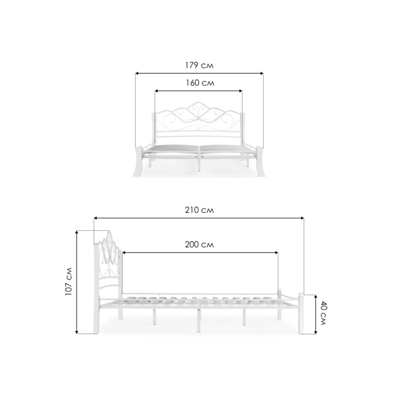 Двуспальная кровать Виктори 4 160х200 белая