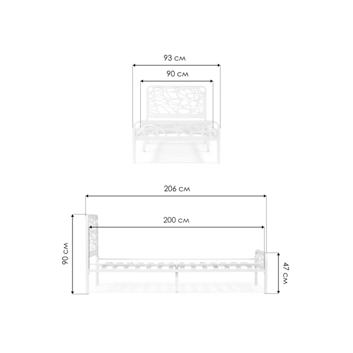 Односпальная кровать Кубо 90х200 белый