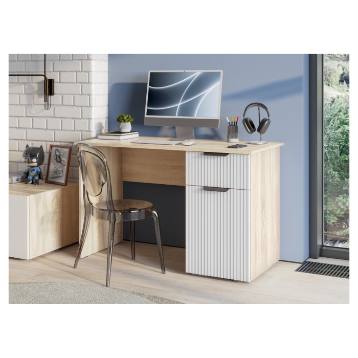 Письменный стол Стокгольм СТП03-1200 120х57х75 дуб сонома / line софт пломбир