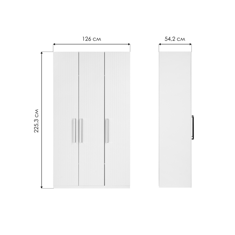 Шкаф трехдверный Вестра белый шагрень
