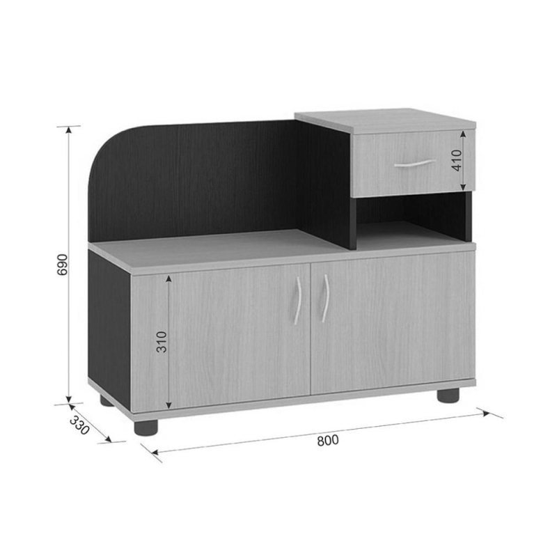 Обувница Аврора дуб млечный / венге