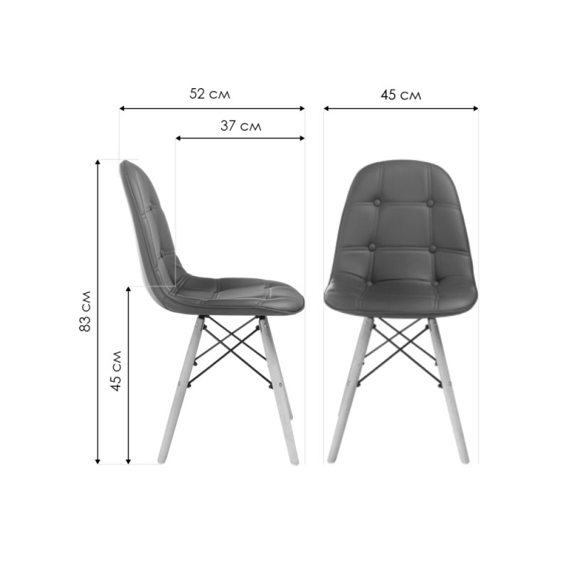 Деревянный стул Kvadro black