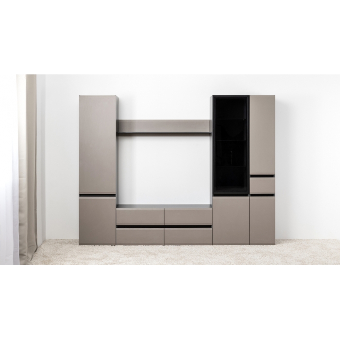 Витрина Сейдиль антрацит / антрацит / веллюто капучино