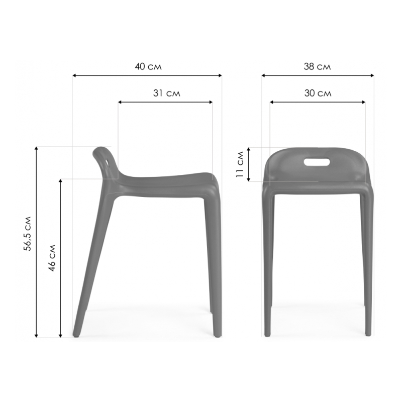 Табурет Беон серый