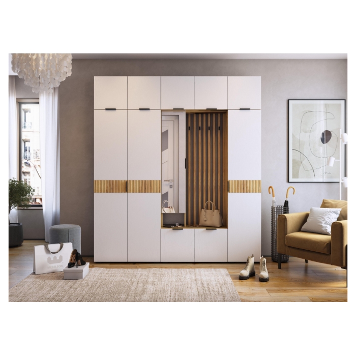 Шкаф Бери 40 дуб крафт золотой / белое дерево