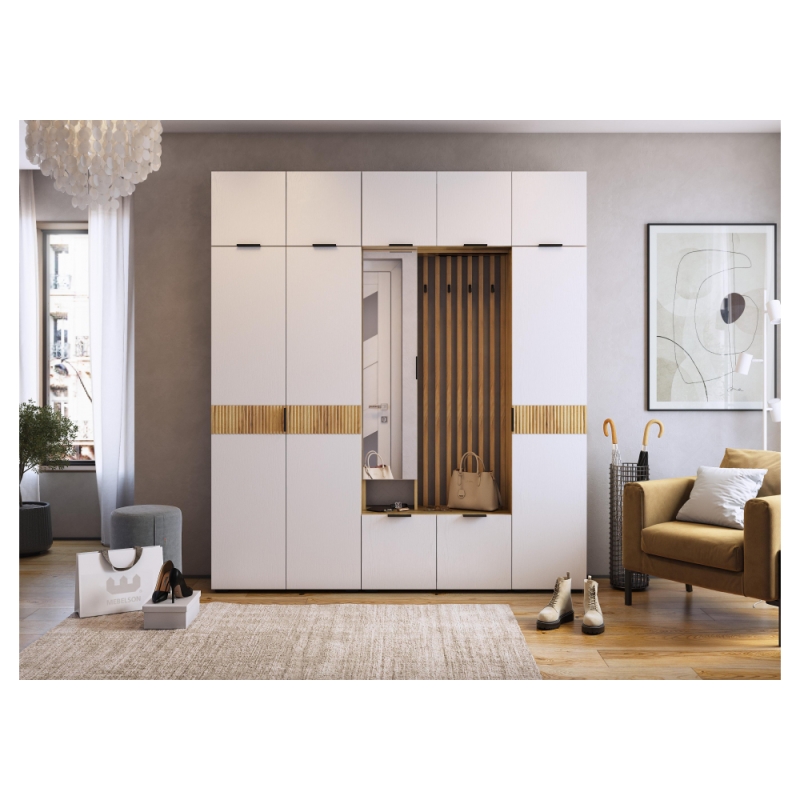 Шкаф Бери 40 дуб крафт золотой / белое дерево