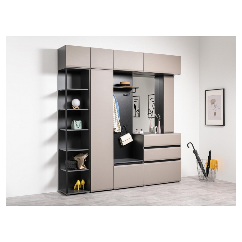 Шкаф  Сейдиль 16.367.01 антрацит / веллюто капучино