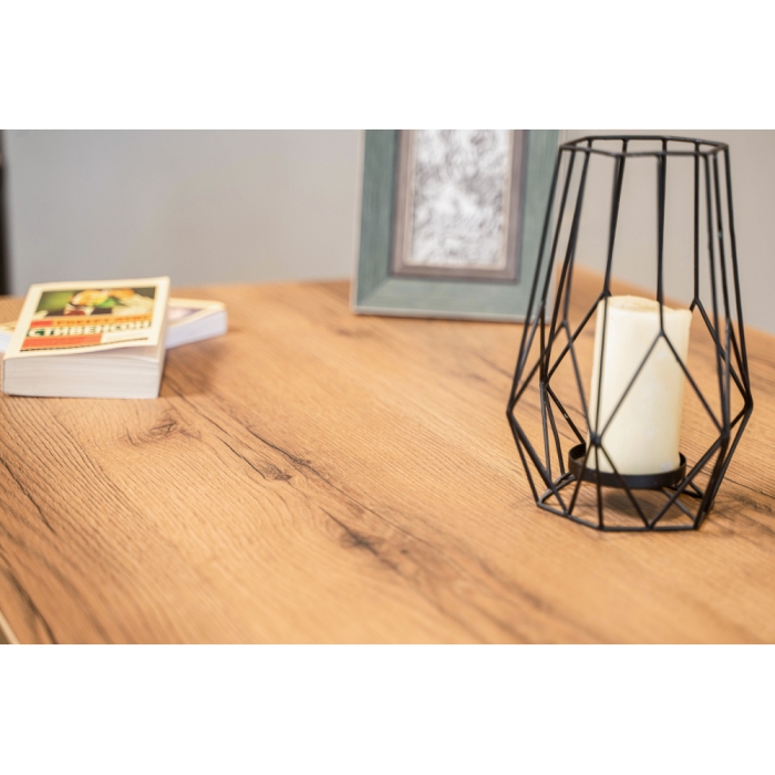 Стол Лота Лофт 140х80х75 25 мм дуб вотан / матовый черный