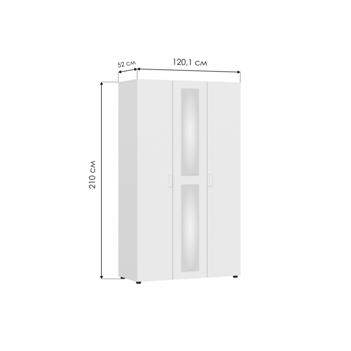 Шкаф трехстворчатый Валенсия белый текстурный