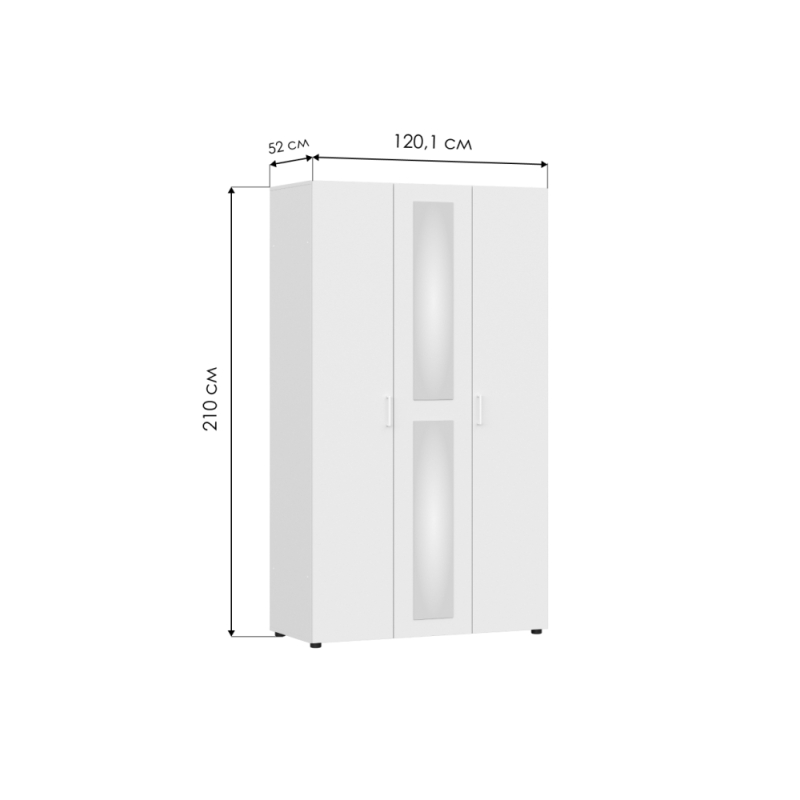 Шкаф трехстворчатый Валенсия белый текстурный