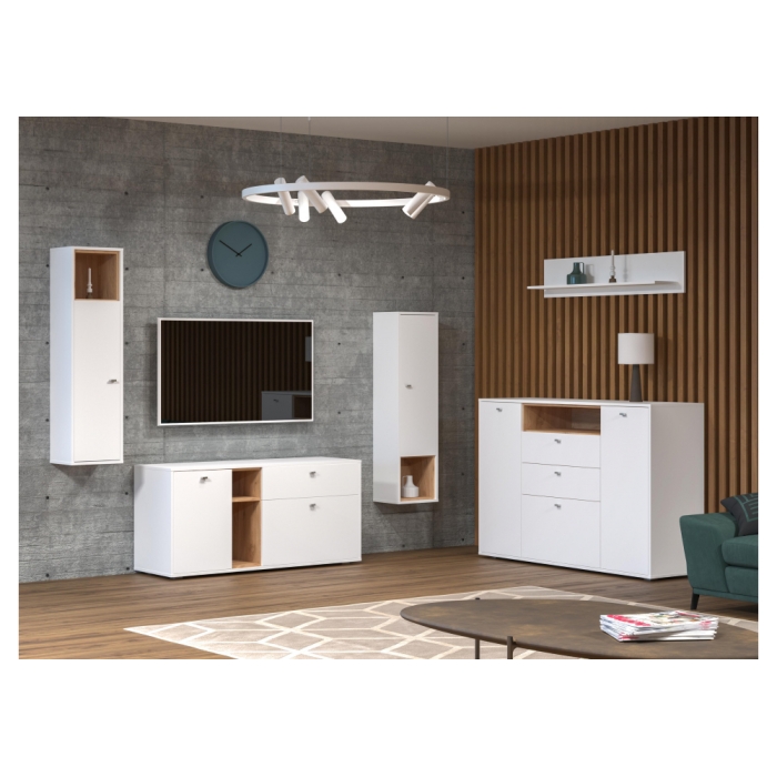 Комод Бэль 10.95 белый премиум / дуб золотой craft