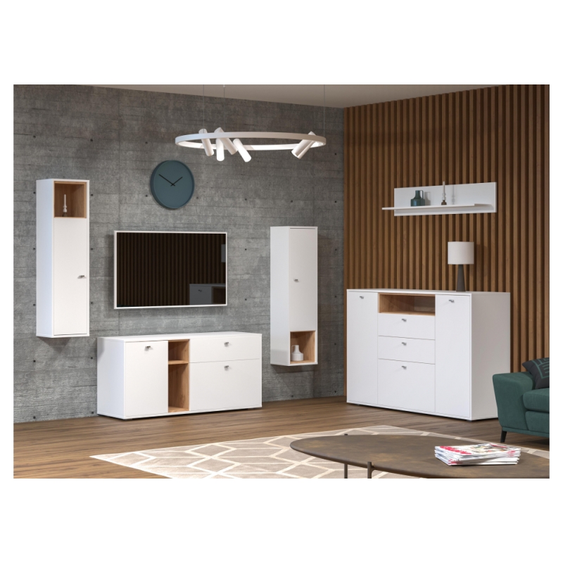 Комод Бэль 10.95 белый премиум / дуб золотой craft