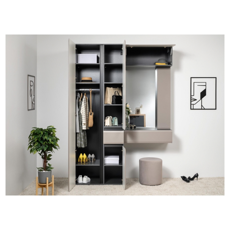 Шкаф навесной Сейдиль 16.314.02 антрацит / веллюто капучино