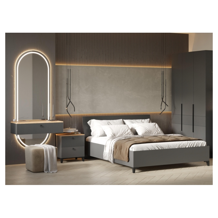 Туалетный столик Ника ПВШ эйхория QR-17 / графит / дуб делано подвесной