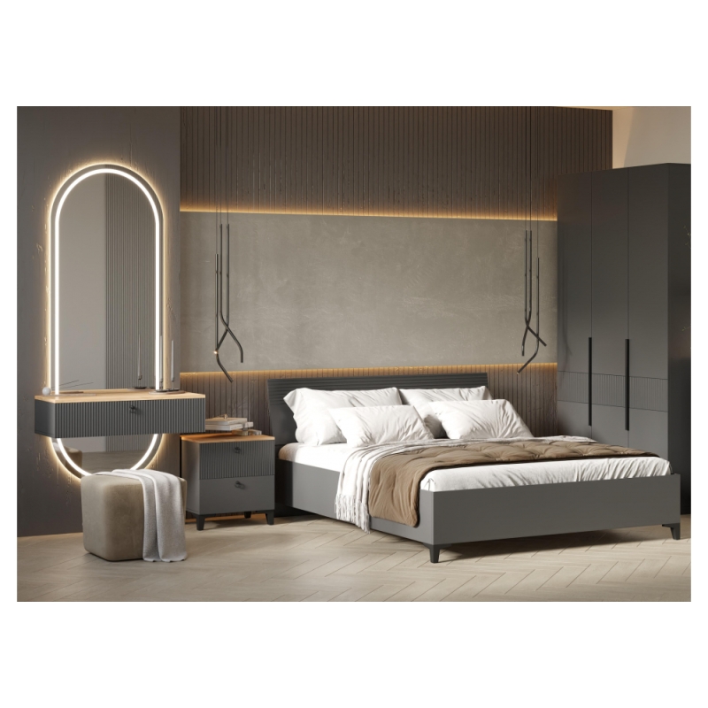 Туалетный столик Ника ПВШ эйхория QR-17 / графит / дуб делано подвесной