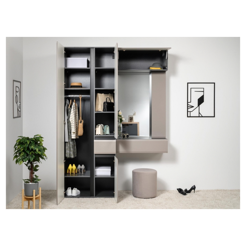 Шкаф навесной Сейдиль 16.314.01 антрацит / веллюто капучино