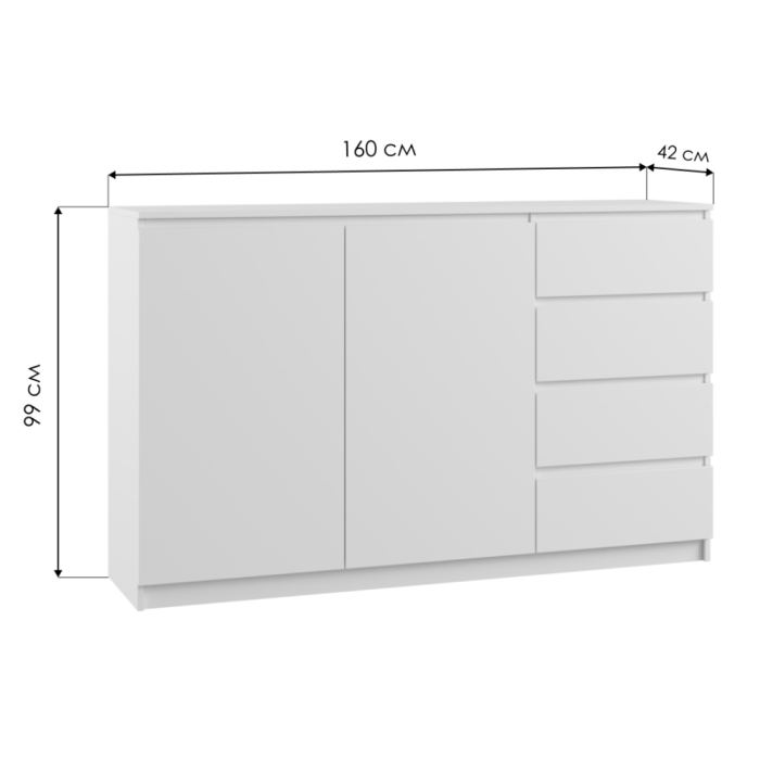 Комод Мадера Комби 1 лдсп белый