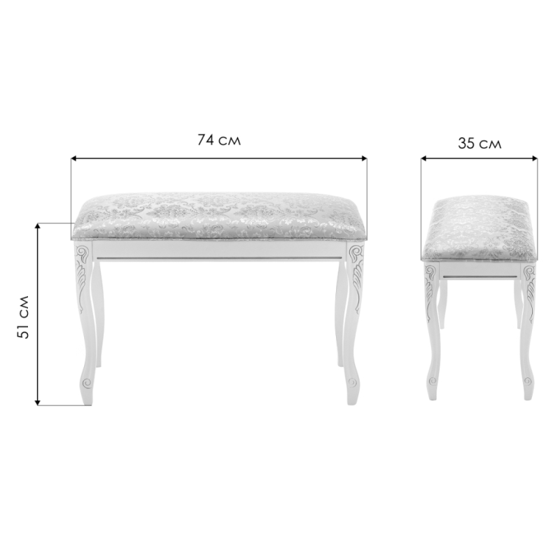 Банкетка  Валентино патина золото / бежевый