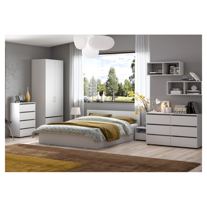 Шкаф двухстворчатый Валенсия белый текстурный