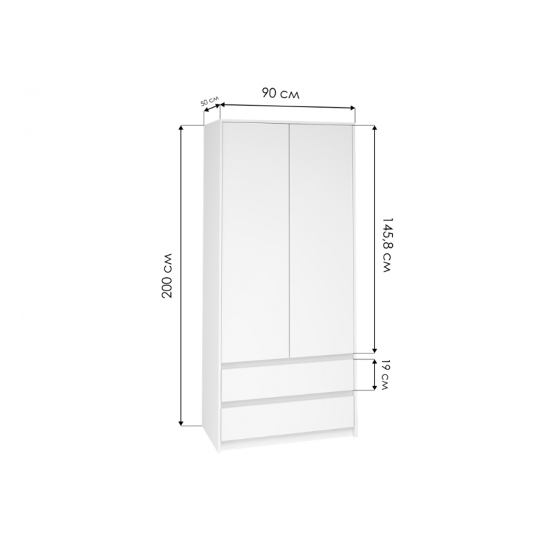 Шкаф Идена ШК06-900 ЛДСП белое / ЛДСП белое