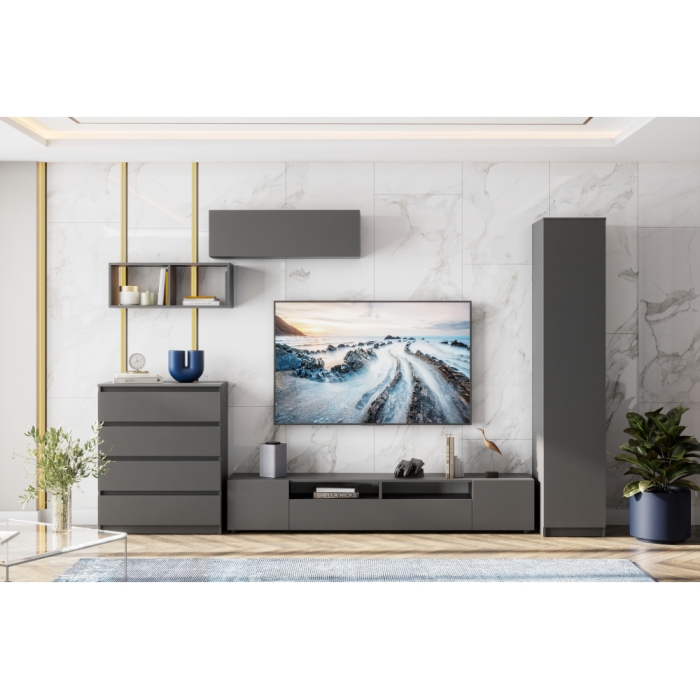 Шкаф Сибити одностворчатый графит серый