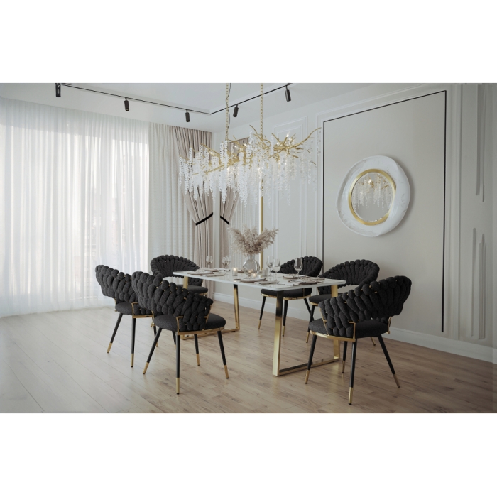 Стул на металлокаркасе Rakel black / gold